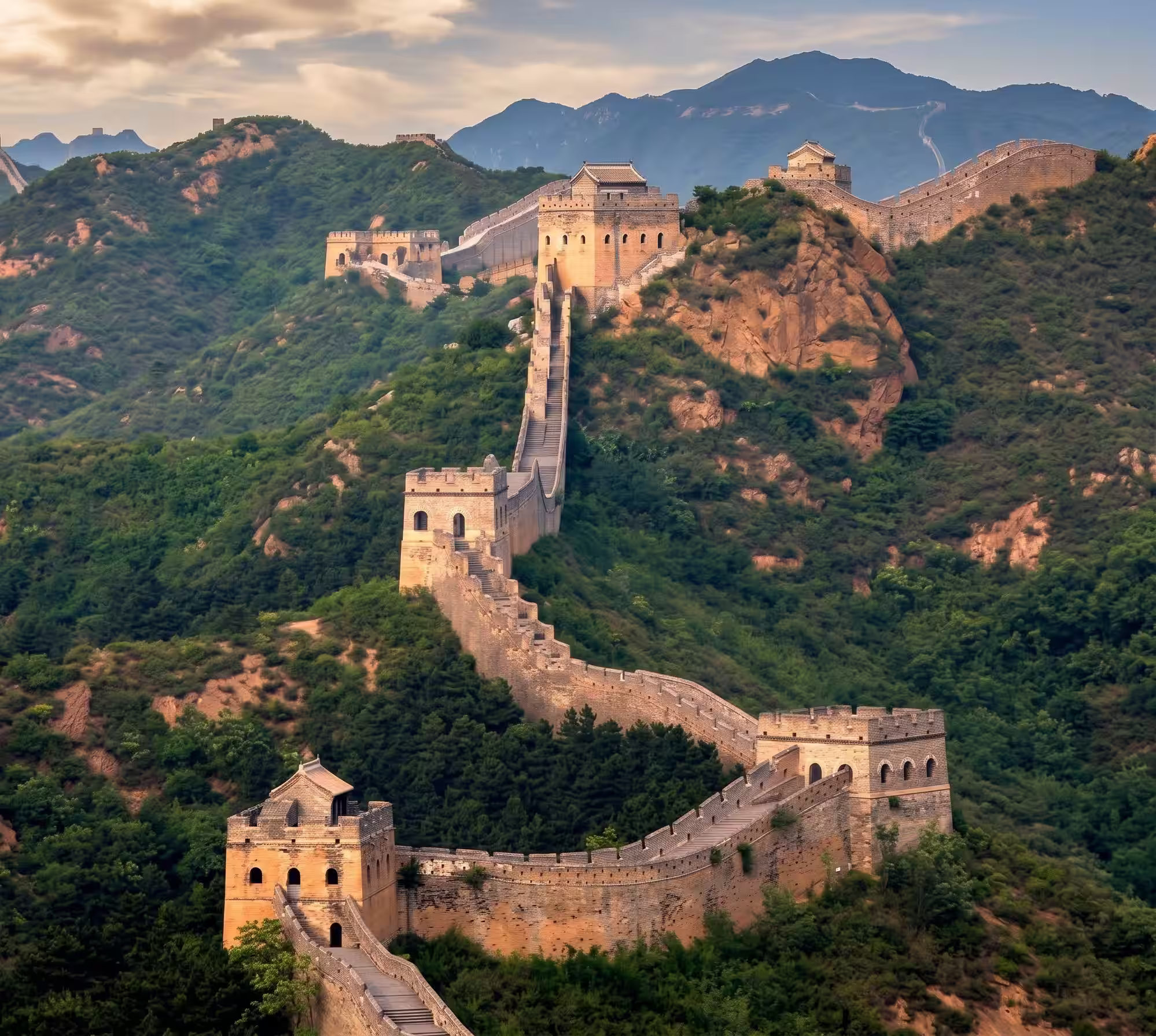 Gran Muralla de Mutianyu durante Horizontes de Japón y China.