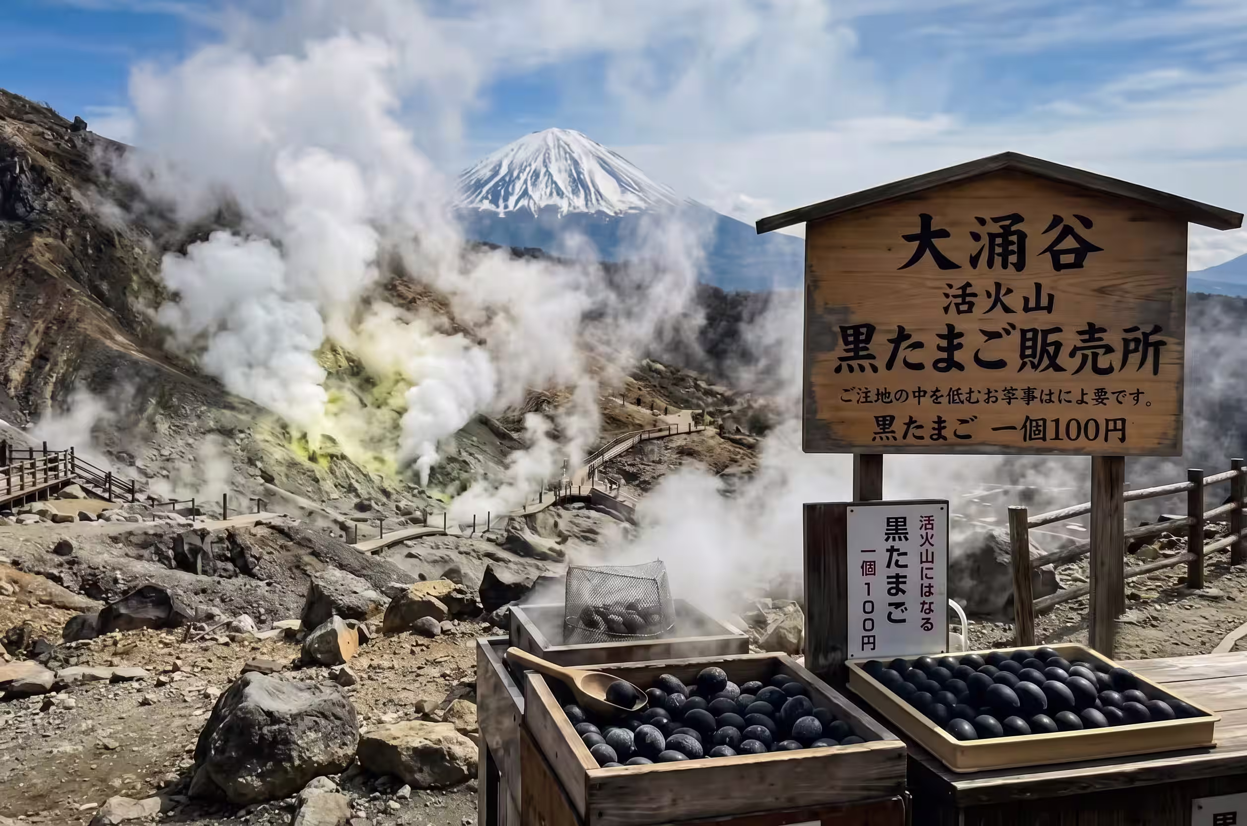 Owakudani durante la visita de Tokio.