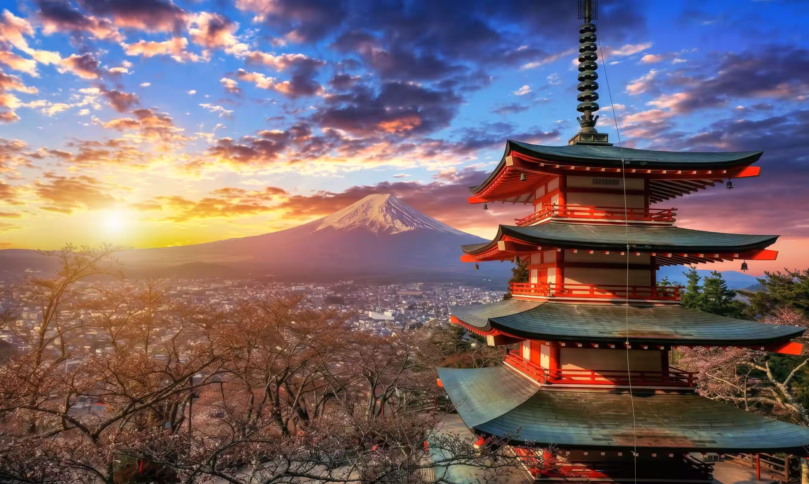 Monte Fuji al atardecer