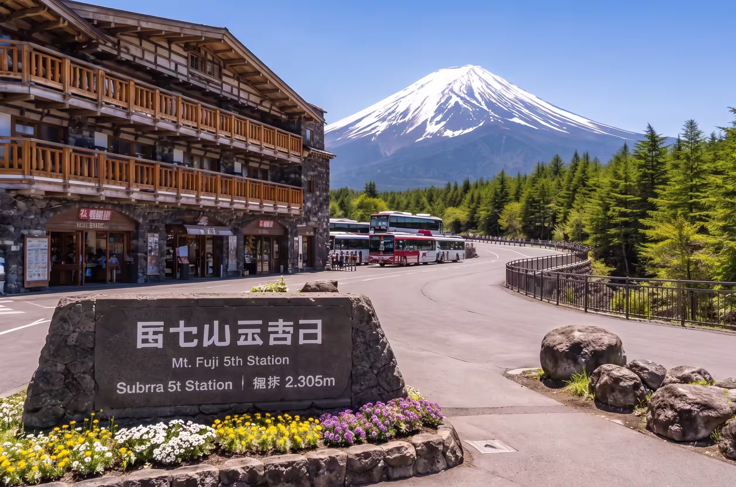 Paisaje del Monte Fuji durante el recorrido hacia Matsumoto.