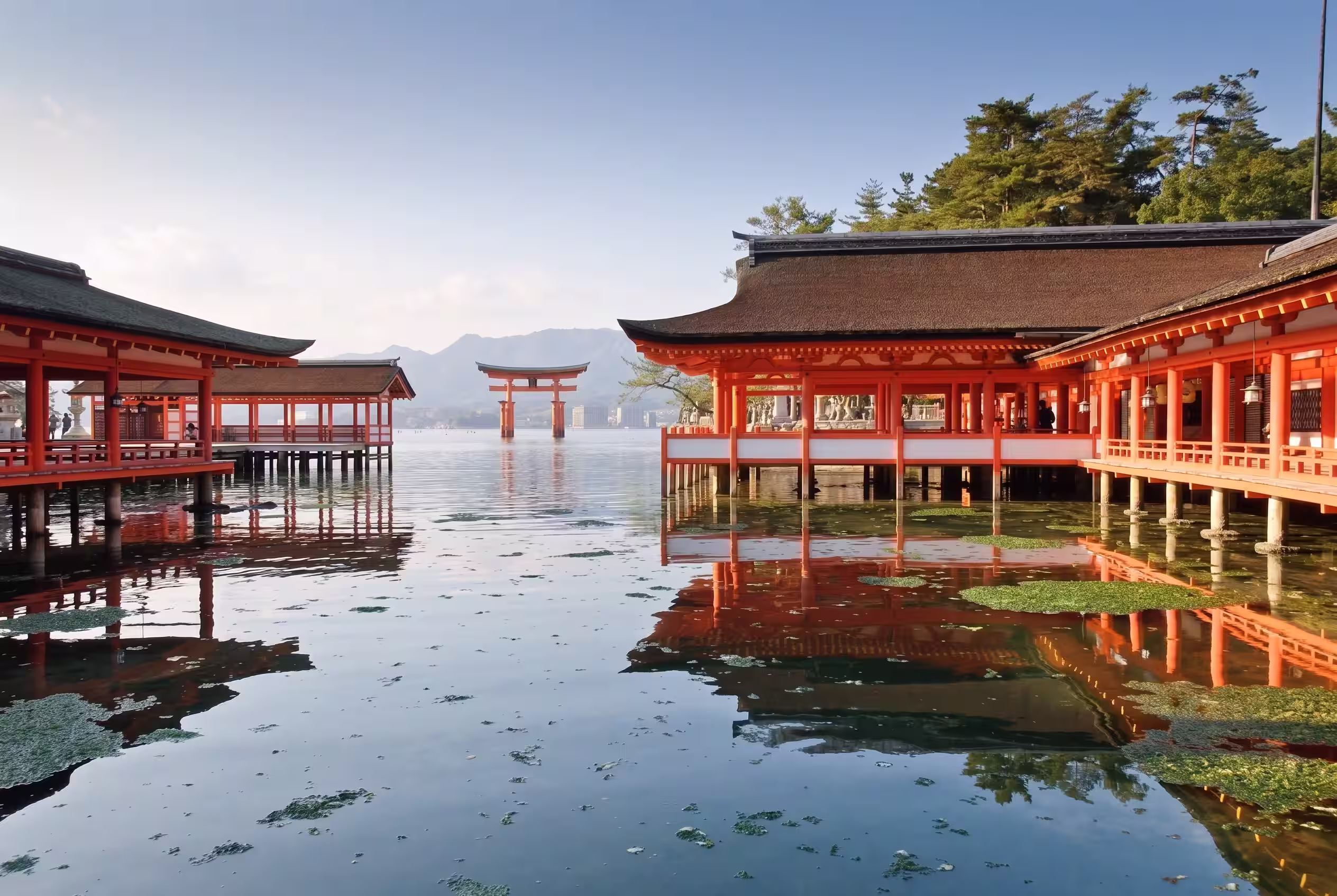 Santuario Itsukushima durante la visita a Miyajima.