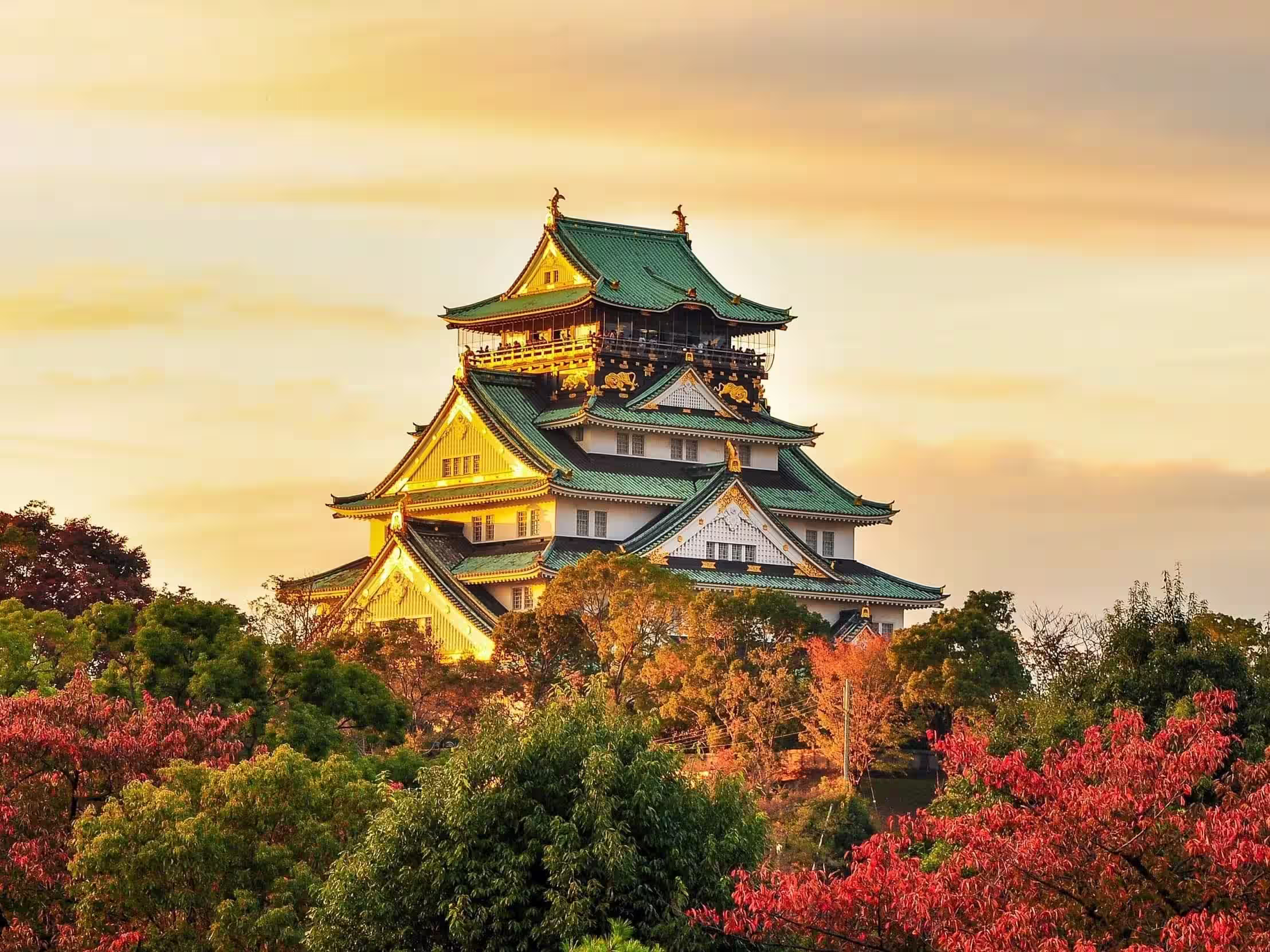 Castillo de Osaka durante la última etapa de Japón de Autor.