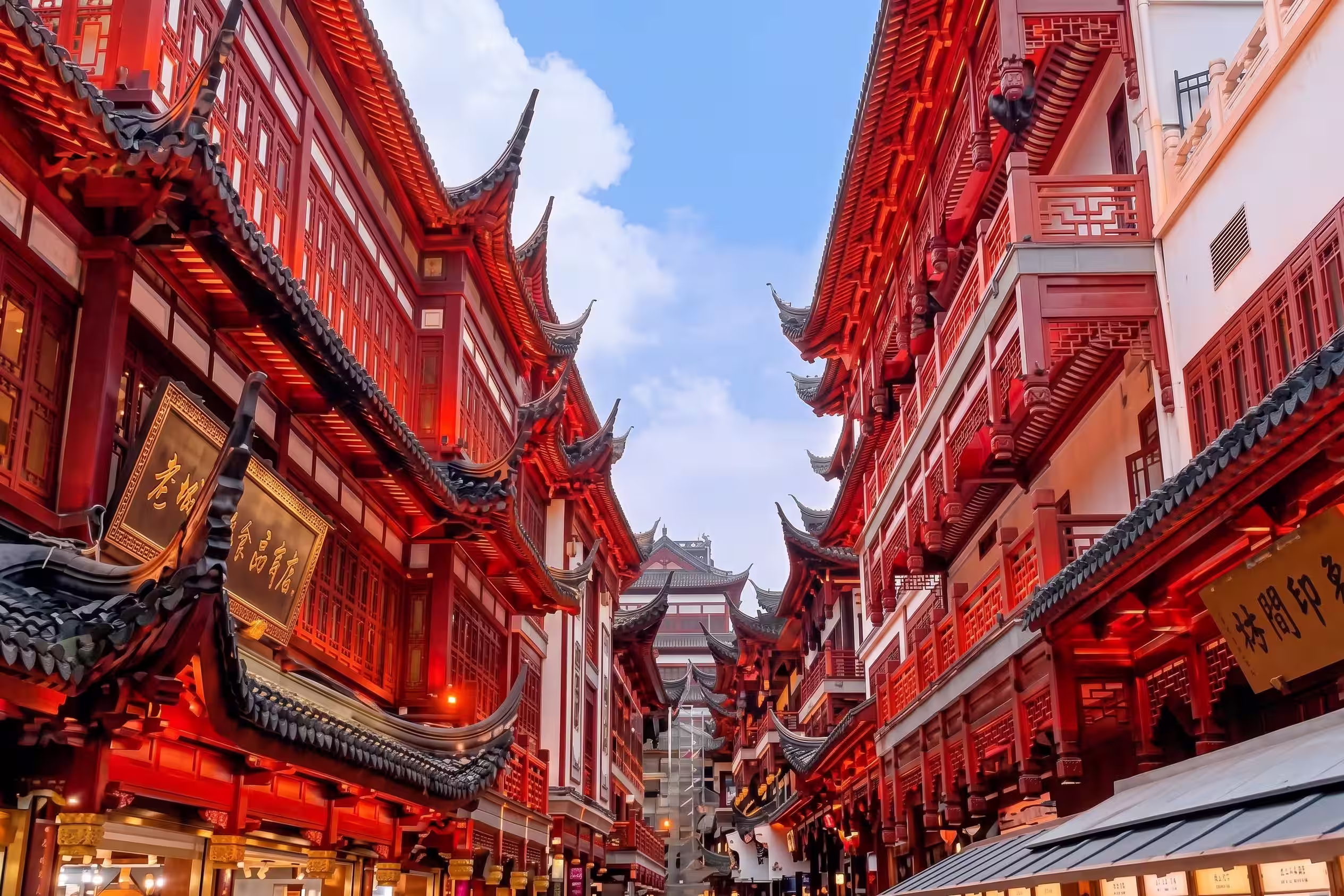 Arquitectura tradicional china en Shanghái.