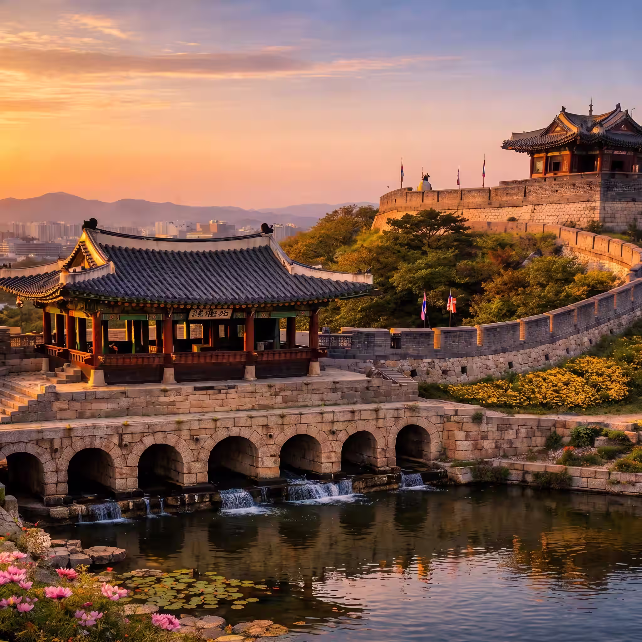 Fortaleza de Hwaseong durante el recorrido por Suwon.